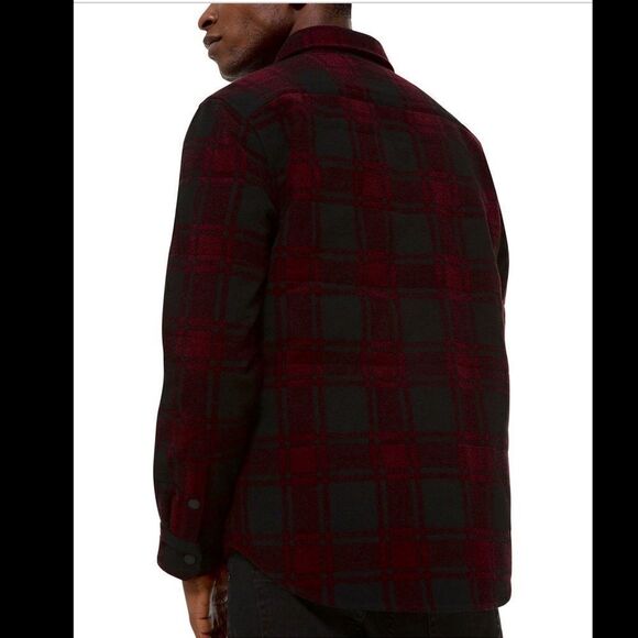 MICHAEL KORS Men’s WOOL Buffalo Plaid woven Shirt Jacket M - Picture 13 of 14